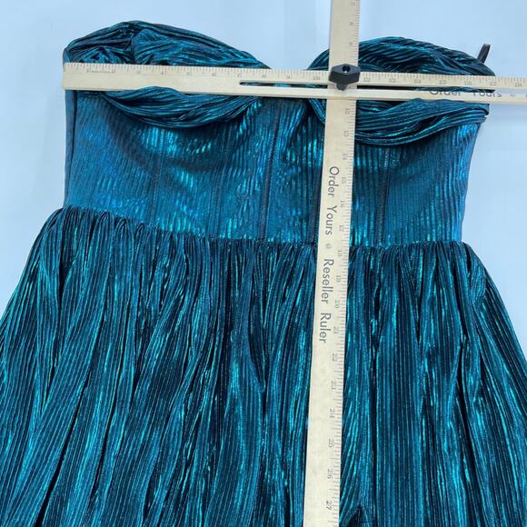 Bronx & Banco Dress Womens 12 US Blue Green Teal Florence Gown Strapless - Picture 10 of 12